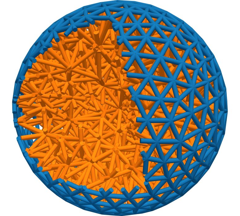 Elastic ball wrapped in a layer of tiny robots