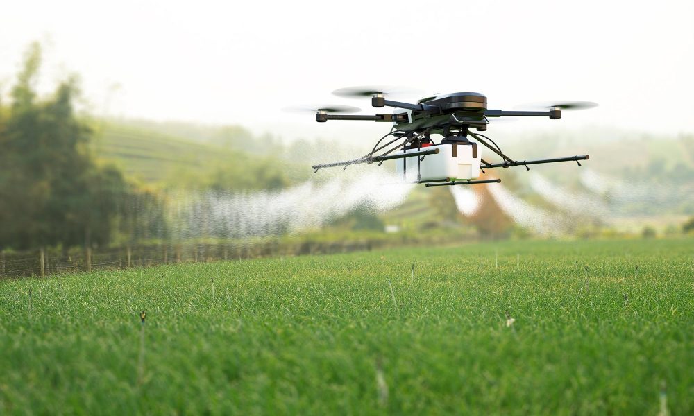 Farm Drone Spraying Pesticide