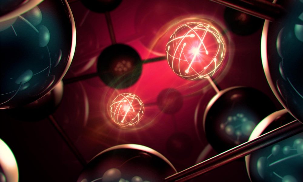 Qubits Entangled Lattice Illustration