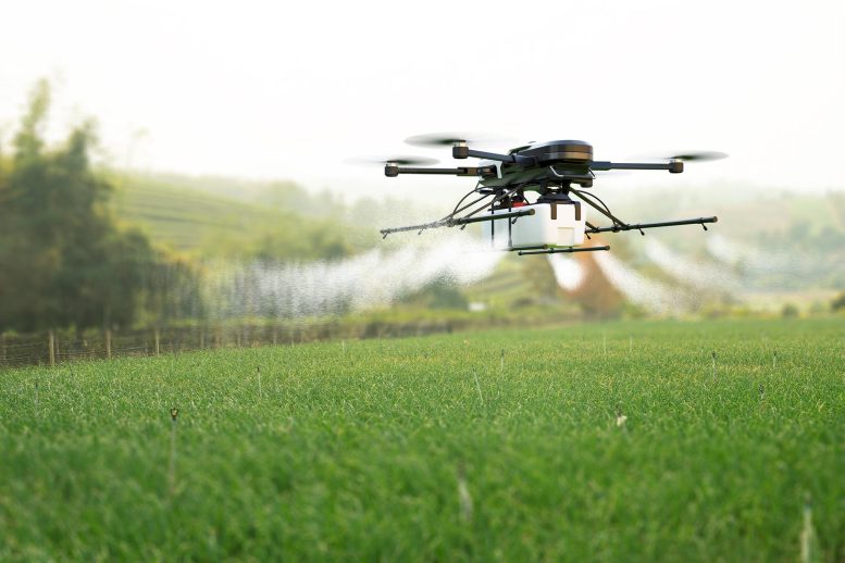 Farm Drone Spraying Pesticides