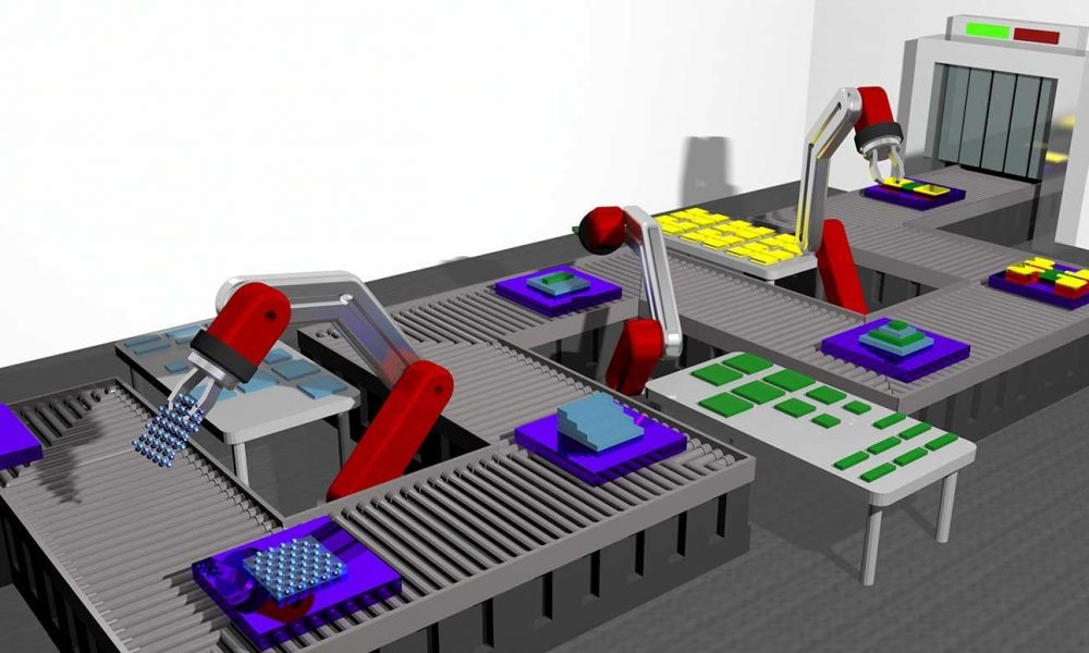 Robots Stacking Thin Films on Assembly Line